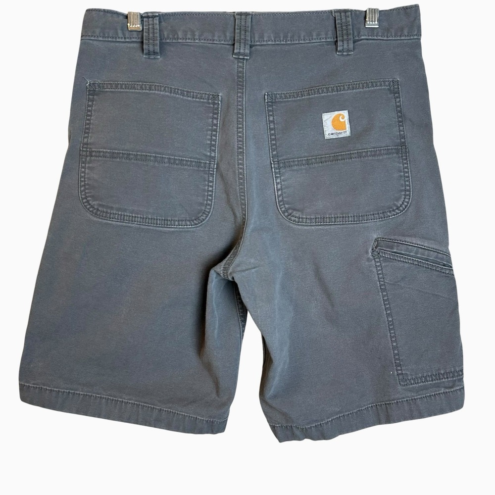 Carhartt Shorts Mens 32 Gray Elastic Waist Drawstring Relaxed Fit Utility Work